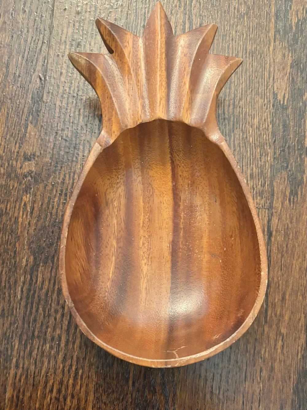 Vintage MCM Wooden Pineapple Serving Bowl